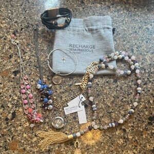 Semi-Precious Beaded Necklace and Bracelet Set